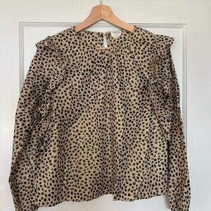 Crewcuts Animal Print Ruffle Blouse